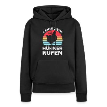 Hühner Huhn Hühnerzüchter Geschenk - Frauen Premium Bio Hoodie - Schwarz - Vorne - Julia (174cm)