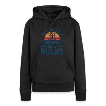 Kapitän Kapitäne Bootfahren Geschenk - Frauen Premium Bio Hoodie - Schwarz - Vorne - Julia (174cm)