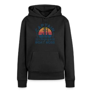 Kapitän Kapitäne Bootfahren Geschenk - Frauen Premium Bio Hoodie - Schwarz - Vorne - Julia (174cm)
