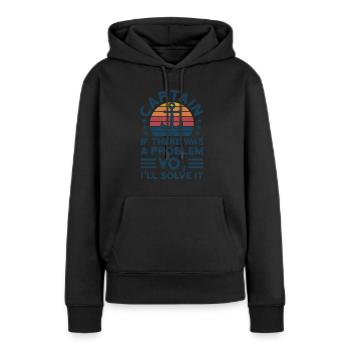 Kapitän Kapitäne Bootfahren Geschenk - Frauen Premium Bio Hoodie - Schwarz - Vorne - Julia (174cm)