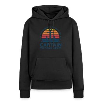 Kapitän Kapitäne Bootfahren Geschenk - Frauen Premium Bio Hoodie - Schwarz - Vorne - Julia (174cm)