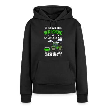 Vorschule Traktor Vorschüler Geschenk - Frauen Premium Bio Hoodie - Schwarz - Vorne - Julia (174cm)