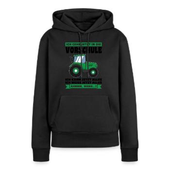 Vorschule Traktor Vorschüler Geschenk - Frauen Premium Bio Hoodie - Schwarz - Vorne - Julia (174cm)