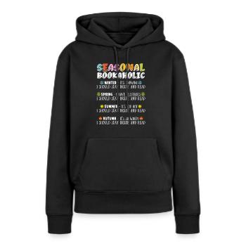 Bookaholic saisonnier pour les amateurs de livres - Sweat à capuche Premium bio Femme - noir - Devant - Julia (174cm)