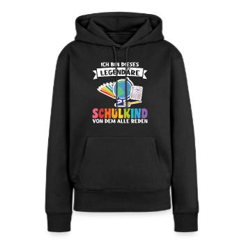 Schulkind Schulanfang Schulbeginn Geschenk - Frauen Premium Bio Hoodie - Schwarz - Vorne - Julia (174cm)