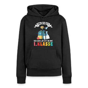 1.Klasse Schulanfang Schulanfänger Geschenk - Frauen Premium Bio Hoodie - Schwarz - Vorne - Julia (174cm)