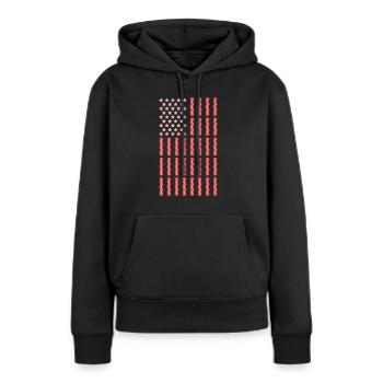 Patriotischer Speck Flagge Frühstück Speck Liebhab - Frauen Premium Bio Hoodie - Schwarz - Vorne - Julia (174cm)
