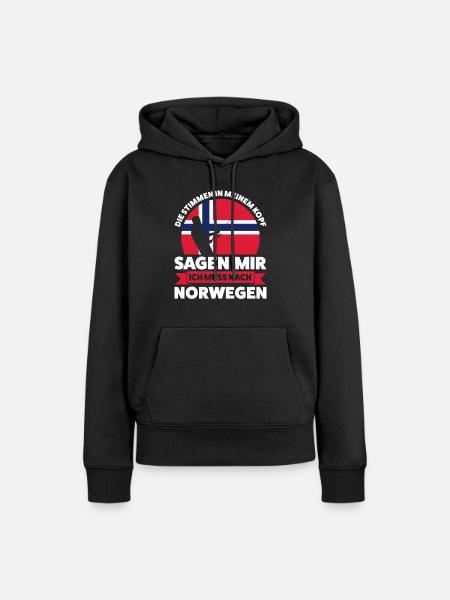 Angler Norwegisch Angeln Norwegen Geschenk - Frauen Premium Bio Hoodie - Schwarz