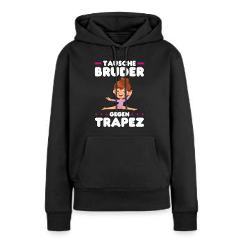 Turnen Mädchen Bodenturnen Geschenk - Frauen Premium Bio Hoodie - Schwarz - Vorne - Julia (174cm)