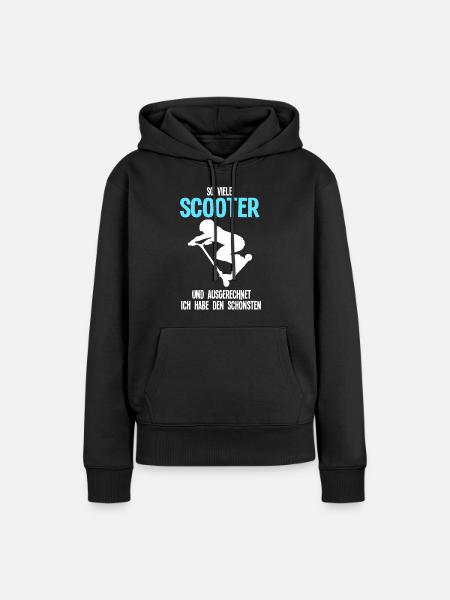 Scooter Roller Roller-Fahrer Geschenk - Frauen Premium Bio Hoodie - Schwarz