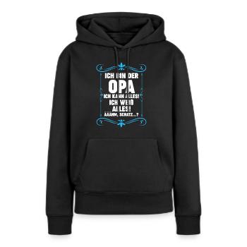 Opa Großvater Großvater Geschenk - Frauen Premium Bio Hoodie - Schwarz - Vorne - Julia (174cm)