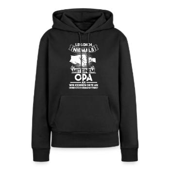 Opa Großvater Großvater Geschenk - Frauen Premium Bio Hoodie - Schwarz - Vorne - Julia (174cm)