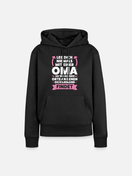 Oma Großmutter Großmütter Geschenk - Frauen Premium Bio Hoodie - Schwarz