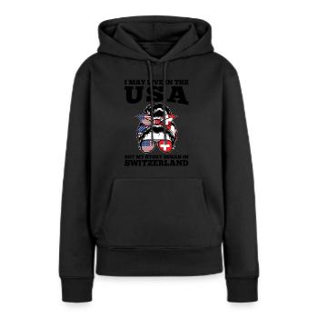 Schweizer Schweizer Schweiz Geschenk - Frauen Premium Bio Hoodie - Schwarz - Vorne - Julia (174cm)