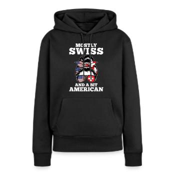Schweizer Schweizer Schweiz Geschenk - Frauen Premium Bio Hoodie - Schwarz - Vorne - Julia (174cm)