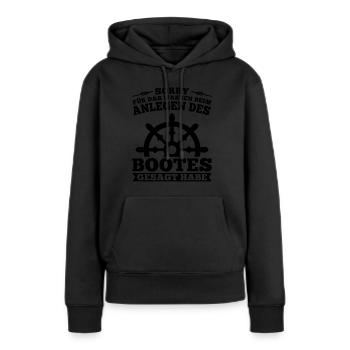 Boot Kapitän booten Geschenk - Frauen Premium Bio Hoodie - Schwarz - Vorne - Julia (174cm)