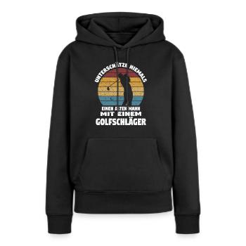 Golfspieler Sport Golfspieler Geschenk - Frauen Premium Bio Hoodie - Schwarz - Vorne - Julia (174cm)