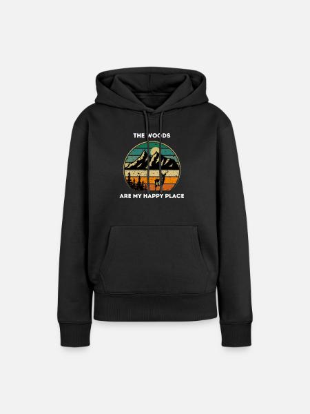 Hirschjäger Einzigartige Jagd - Frauen Premium Bio Hoodie - Schwarz