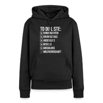 Abschluss Prüfung Schulabschluss Geschenk - Frauen Premium Bio Hoodie - Schwarz - Vorne - Julia (174cm)