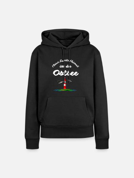 Ostsee-Meine Zweite Heimat ist die Ostsee - Frauen Premium Bio Hoodie - Schwarz