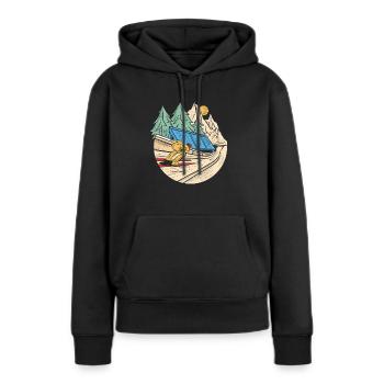 Skispringer auf der Sprungschanze, Zieeeehhh - Frauen Premium Bio Hoodie - Schwarz - Vorne - Julia (174cm)