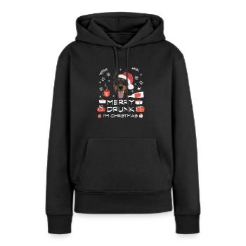Doberman ivre - Sweat à capuche Premium bio Femme - noir - Devant - Julia (174cm)
