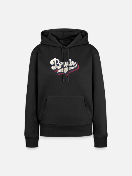 Vintage Retro Bruh Slang Meme Sarcastic - Women’s Premium Organic Hoodie - black