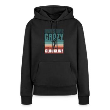Slackline rétro vintage - Sweat à capuche Premium bio Femme - noir - Devant - Julia (174cm)