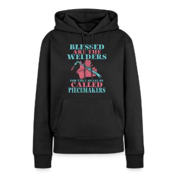 Schweißen Schweißer - Frauen Premium Bio Hoodie - Schwarz - Vorne - Julia (174cm)