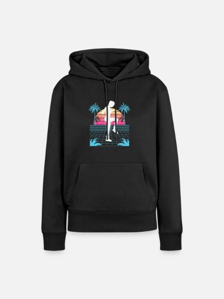Vaporwave Rope Jumping - Frauen Premium Bio Hoodie - Schwarz