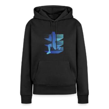 Geometrie HIIT - Frauen Premium Bio Hoodie - Schwarz - Vorne - Julia (174cm)