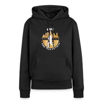 Rythme HIIT - Sweat à capuche Premium bio Femme - noir - Devant - Julia (174cm)