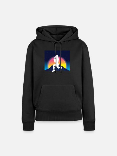 Vaporwave HIIT - Frauen Premium Bio Hoodie - Schwarz
