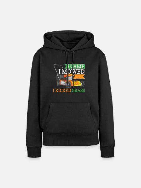 Rasenmäher Landschaftsbau Mähen Mäher - Frauen Premium Bio Hoodie - Schwarz