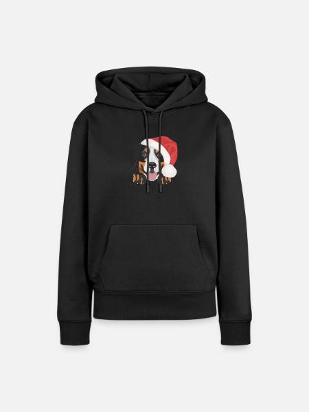 Berner Sennenhund Frohe Weihnachten - Dame Premium hoodie, økologisk bomuld - sort