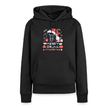 Marché de Noël du Labrador - Sweat à capuche Premium bio Femme - noir - Devant - Julia (174cm)