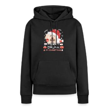 Marché de Noël des caniches - Sweat à capuche Premium bio Femme - noir - Devant - Julia (174cm)