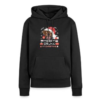 Marché de Noël du Labrador - Sweat à capuche Premium bio Femme - noir - Devant - Julia (174cm)