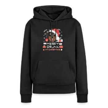 Marché de Noël de Hovawart - Sweat à capuche Premium bio Femme - noir - Devant - Julia (174cm)