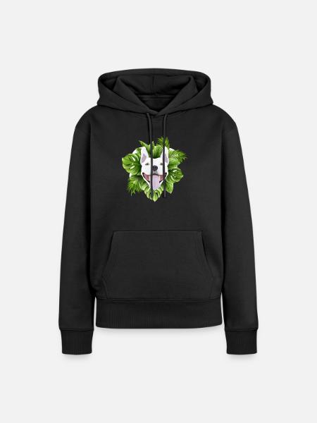 Tropical Bullterrier - Frauen Premium Bio Hoodie - Schwarz
