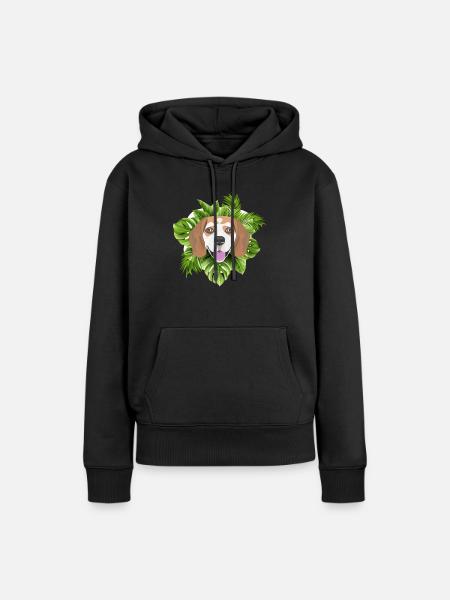 Tropical Beagle - Frauen Premium Bio Hoodie - Schwarz