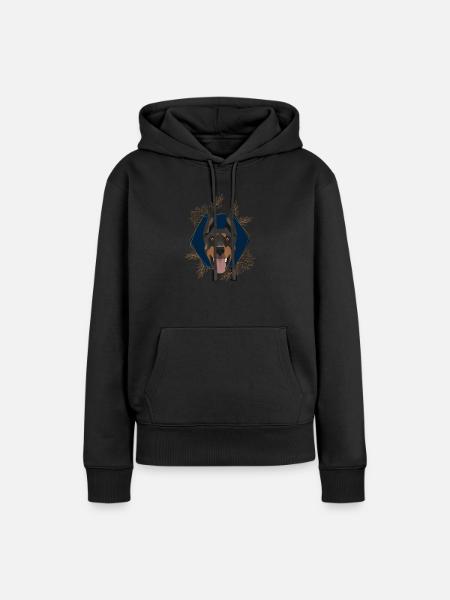 Goldener Hund Dobermann - Frauen Premium Bio Hoodie - Schwarz
