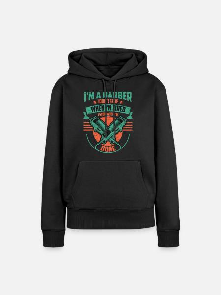 Barber Friseuse Friseurin Friseur - Frauen Premium Bio Hoodie - Schwarz