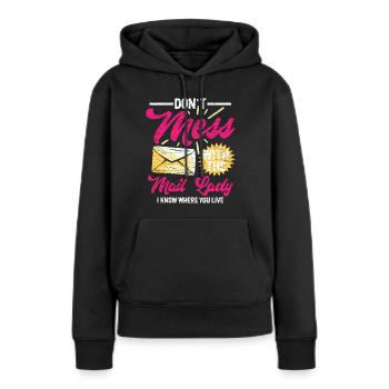 Postbotin Geschenk - Frauen Premium Bio Hoodie - Schwarz - Vorne - Julia (174cm)