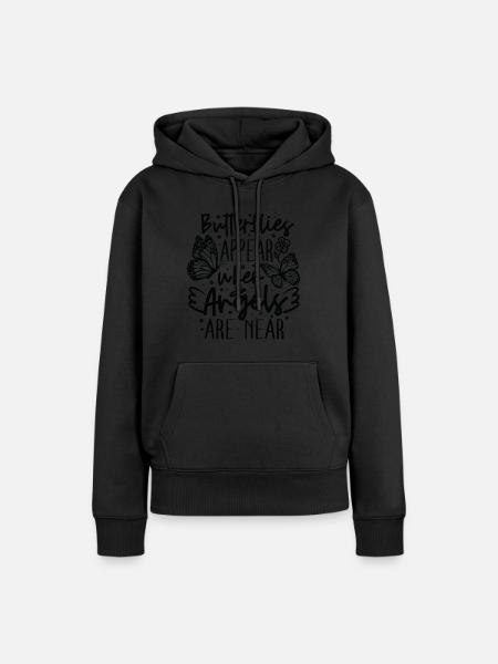 Monarchfalter Schmetterling - Frauen Premium Bio Hoodie - Schwarz