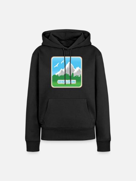Geigelstein - Frauen Premium Bio Hoodie - Schwarz