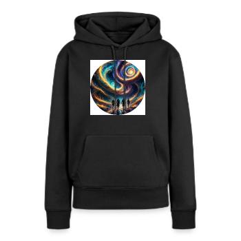 futur - Sweat à capuche Premium bio Femme - noir - Devant - Julia (174cm)