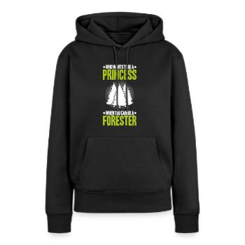 Forestier Forestier Forestier Travailleurs forestiers Forêt - Sweat à capuche Premium bio Femme - noir - Devant - Julia (174cm)
