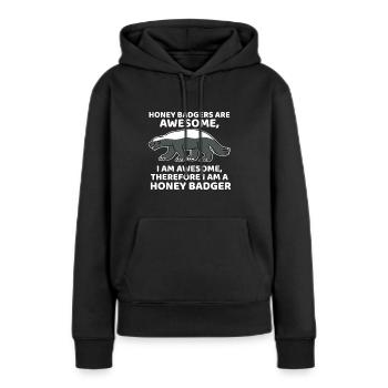 Ich bin ein Honigdachs - Frauen Premium Bio Hoodie - Schwarz - Vorne - Julia (174cm)