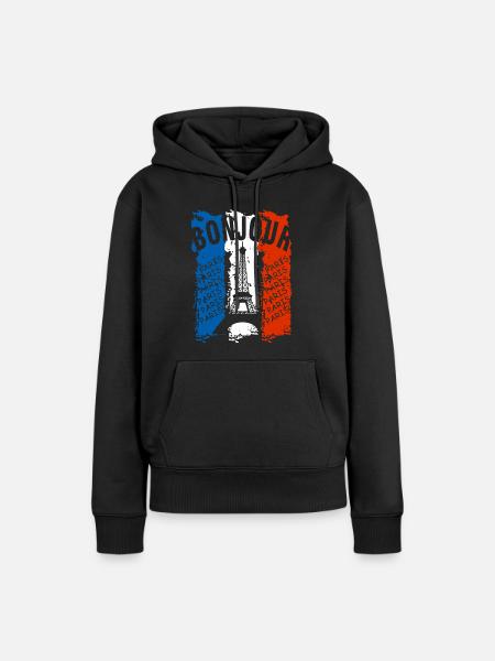 Flagge Frankreichs - Frauen Premium Bio Hoodie - Schwarz